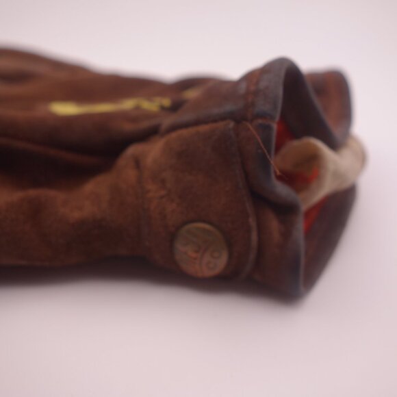Vintage Diesel Ind. 100% Leather Brown Winter Gloves Made in Italy - Picture 12 of 15